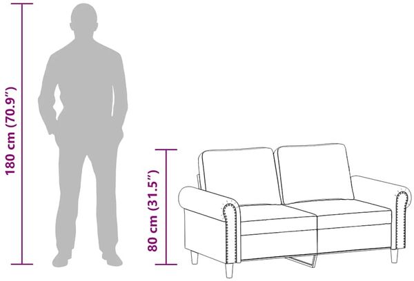 vidaXL 2-Sitzer-Sofa Schwarz 120 cm Kunstleder 359499 Bild 10