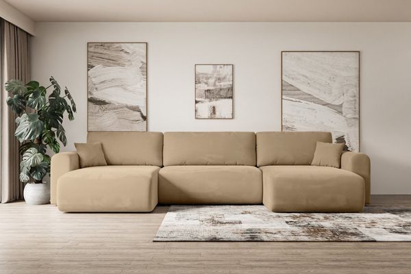 ALTDECOR Wohnlandschaft ORRO-U, Couch mit Schlaffunktion, Wohnzimmer - Wohnlandschaft, Corner Sofa Bett Eckcouch Couch L-Form Schlafcouch Ausziehbar