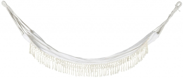 Hängematte 90 x 200 cm Weiß Baumwolle max. 120 Kg Ib Laursen 1122-00