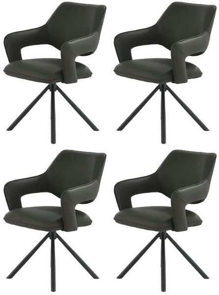 Jockenhöfer Gruppe Esszimmerstuhl Lambert (Set, 4 St), 4-Fuss-Stuhl, Drehfunktion (360), Lederoptik, bis 150 kg belastbar