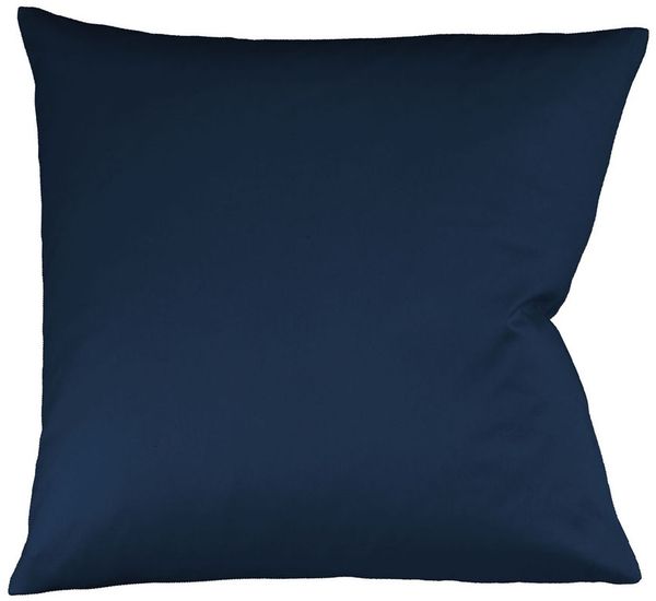 Fleuresse Mako-Satin Kissenbezug Bezug 80x80 cm uni mit RV 6544 nachtblau