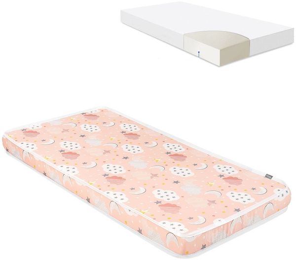 Kikkaboo Babybett Matratze Fantasia Cloud 120 x 60 x 9 cm, Baumwollbezug orange