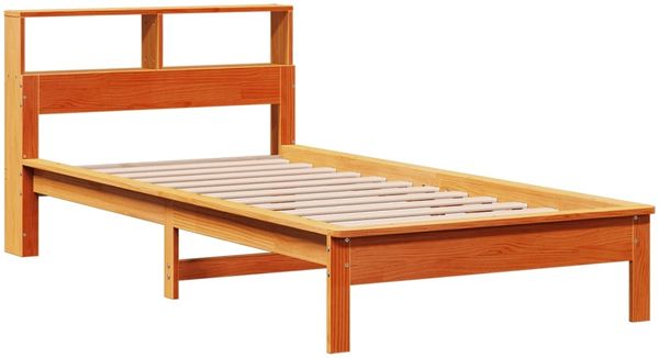 vidaXL Massivholzbett mit Regal ohne Matratze Wachsbraun 100x200 cm 3309817 Bild 7