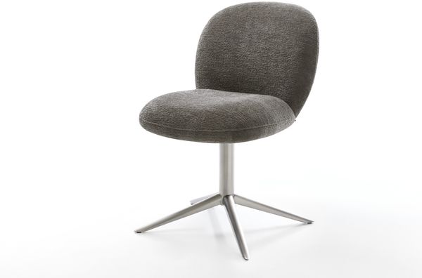 Drehstuhl Nube-Flex Bouclé Soft Schlamm Fußkreuz Edelstahl 360° drehbar Wippfunktion Taschenfederkern