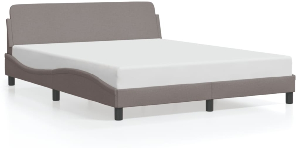 vidaXL Bettgestell "Dover" Taupe 160x200 cm Stoff 373209