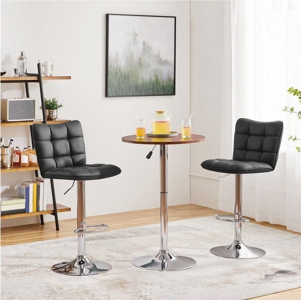 Yaheetech Barhocker (2er), Barstühle 360°Drehbar Küchenstühle Sitzhöhe 62,5 cm - 83 cm