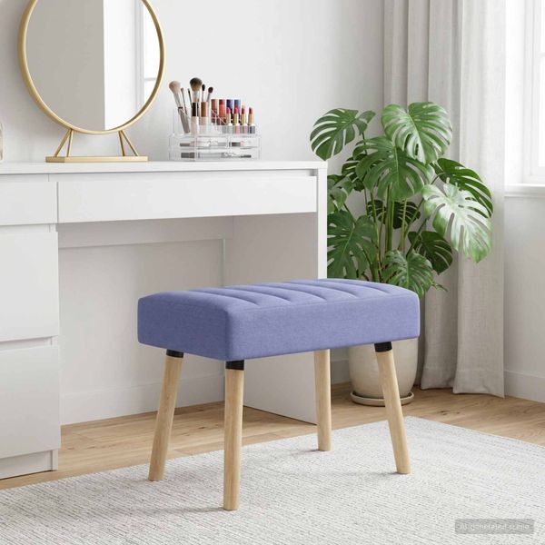 vidaXL Kanalgepolsterte Bank Jeans blau 60 x 40 x 45 cm Stoff 42038472