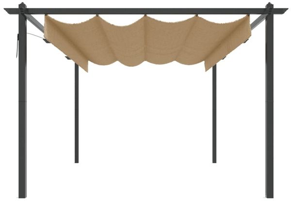 vidaXL Pavillon mit Ausziehbarem Dach 4x3 m Taupe 318539 Bild 3