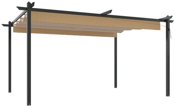 vidaXL Pavillon mit Ausziehbarem Dach 4x3 m Taupe 318539