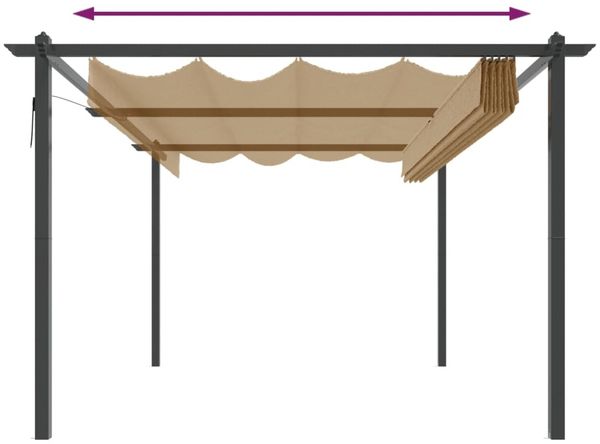 vidaXL Pavillon mit Ausziehbarem Dach 4x3 m Taupe 318539 Bild 5