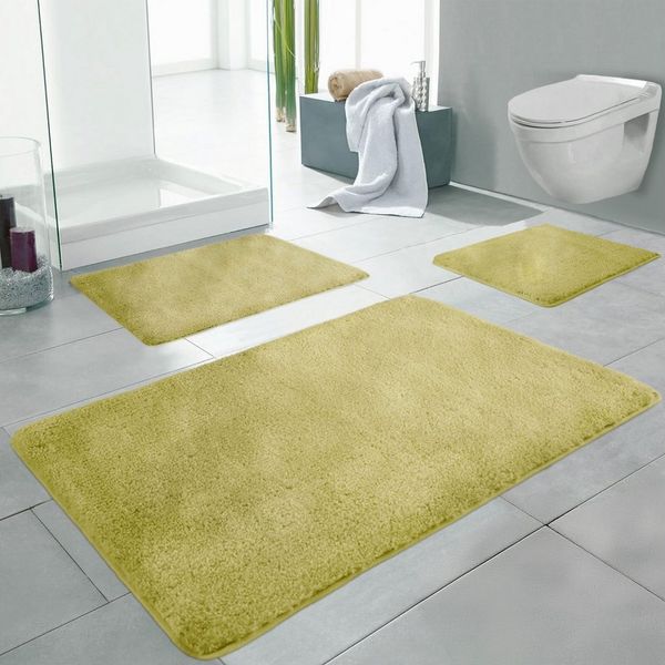 LindenBerg Badematte Badvorleger mit Mikrofaser - Badezimmer Teppich, Höhe 5 mm, rutschhemmend beschichtet, Waschbar, Pflegeleicht, Polyester, Rechteckig, 50 x 55 cm, 50 x 55 cm, 50 x 80 cm, 60 x 100 cm, 70 x 120 cm