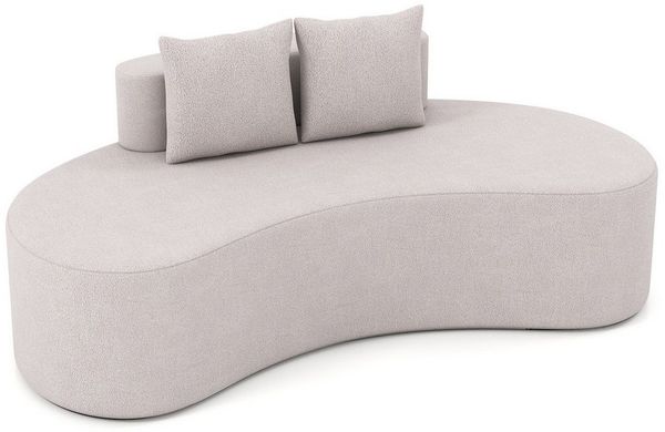 COSTWAY Sofa, für 3 Sitzer gebogenes Polstersofa mit 2 Kissen 199 cm