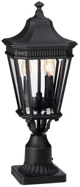 Außenleuchte, Sockelleuchte, Laterne, H 54,4 cm, Schwarz