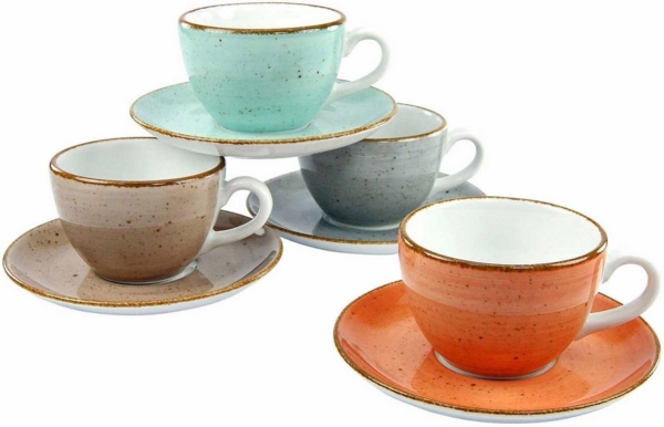 CreaTable 17725 Kaffeetasse / Kaffee-Obere Vintage Nature, mehrfarbig (1 Set, 8-teilig)