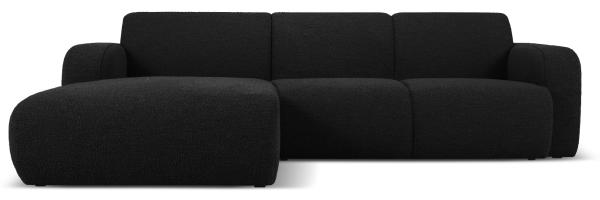 Micadoni Ecksofa Molino 4-Sitzer Links Boucle Schwarz
