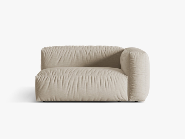 Micadoni Eckmodul Martina 1-Sitzer Groß Rechts Strukturierter Stoff Helles Beige