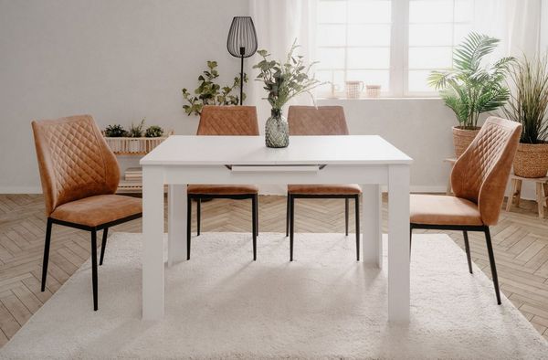 möbelvita Esstisch Esstisch Ausziehbar Bromley 80A weiß