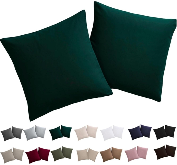Kissenbezug Anthrazit Mikrofaser 40x40 2er Set Knitterfrei Reißverschluss