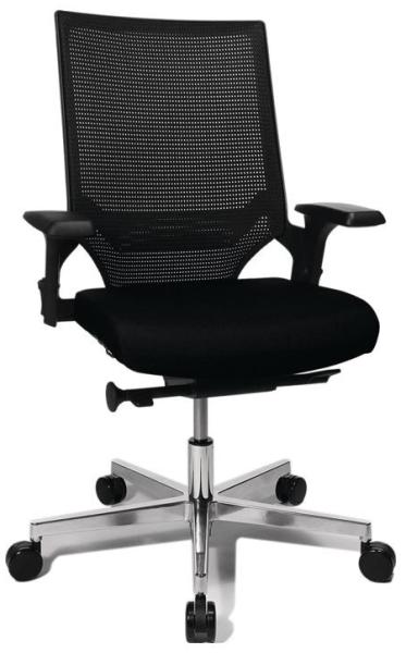 Bürodrehstuhl m. Punktsynchrontechnik schwarz/schwarz 450-550mm m. Armlehnen Tr.