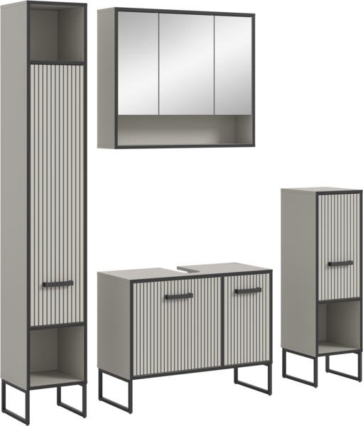 Badkombination (B/H/T: 170x192x36 cm) in Kaschmir Nachbildung