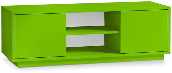AILEENSTORE TV-Lowboard Eyecatcher - Fernseher-Tisch in Holz-Optik - HiFi-Kommode mit 2 Türen & 2 Fächern - Wohnzimmer-Möbel Grün