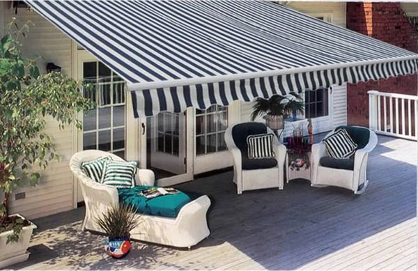 vidaXL Gelenkarmmarkise Handbetrieben 300 cm Blau/Weiß 275552