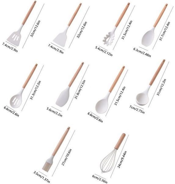 Fine Life Pro Kochbesteck-Set 19 -teiliges Silikon -Küchengeräteset, (hitzebeständig, antihaftend und mit einem), tragbarem Aufbewahrungssystem - ideal für Kochbegeisterte.