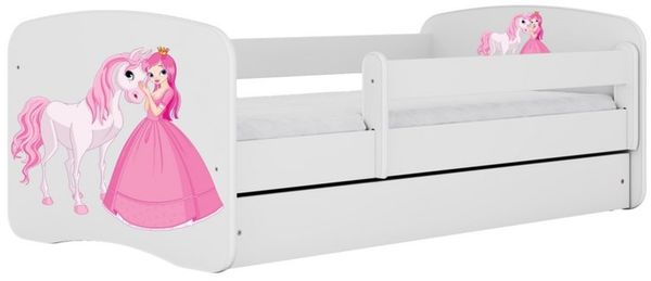 Raumhirsch Furniture Kinderbett 70x140, 80x160, 80x180 cm - Komplettset mit Matratze & Schublade (Bett für Mädchen, Einzelbett Kinder 2–12, mit Rausfallschutz & Lattenrost), verschiedene Farben & Designs