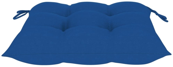 vidaXL Gartenstühle 2 Stk. mit Blauen Kissen Massivholz Teak 3062431 Bild 8