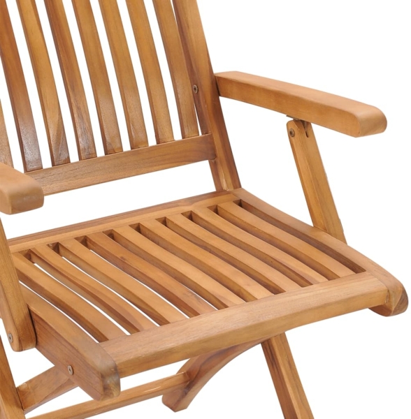 vidaXL Gartenstühle 2 Stk. mit Blauen Kissen Massivholz Teak 3062431 Bild 4