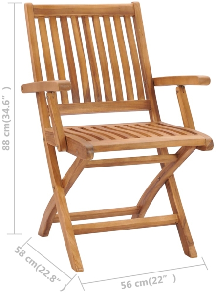 vidaXL Gartenstühle 2 Stk. mit Blauen Kissen Massivholz Teak 3062431 Bild 10