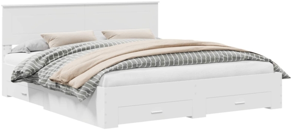 vidaXL Bettrahmen mit Kopfteil Weiß 180 x 200 cm Holzwerkstoff 3408229