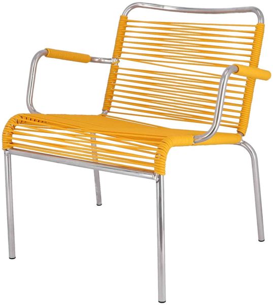 Outdoor Sessel Fiam Mya Lounge Spaghettil aus Aluminium gelb