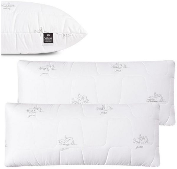 SEI Design Kopfkissen Kopfkissen Kissen Mirkofaser Seitenschläferkissen [ 2-er Pack ], Füllung: 650g luxuriöse Mikrofaser, Bezug: Mikrofaser gesteppt, Seitenschläfer, Rückenschläfer, Bauchschläfer, Kissen, Avegane Alternative zu Daunenkissen