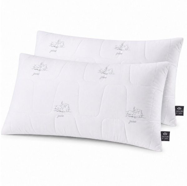 SEI Design Kopfkissen Kopfkissen Kissen Mirkofaser Seitenschläferkissen [ 2-er Pack ], Füllung: 650g luxuriöse Mikrofaser, Bezug: Mikrofaser gesteppt, Seitenschläfer, Bauchschläfer, Rückenschläfer, Kissen, Avegane Alternative zu Daunenkissen