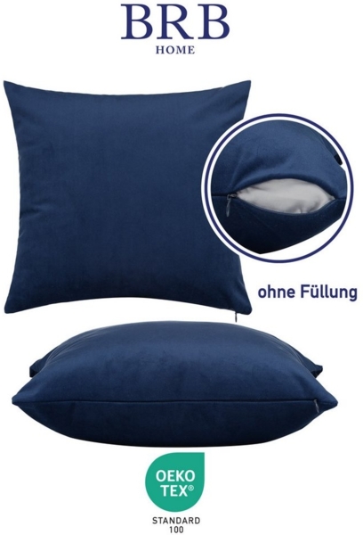 BRB HOME Kissenbezug Kissenhülle Samtkissenbezüge, (2 Stück), 40x40 cm, aus samtigem Stoff, Reißverschluss, Stilvoll Bild 2