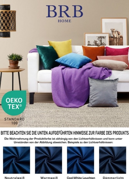 BRB HOME Kissenbezug Kissenhülle Samtkissenbezüge, (2 Stück), 40x40 cm, aus samtigem Stoff, Reißverschluss, Stilvoll Bild 3