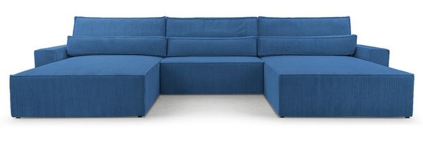 MOEBLO Wohnlandschaft DENVER U, Eckcouch aus Cordstoff Ecksofa U-Form Cord Sofa Couch Polsterecke U-Sofa - 410x85x200cm, mit Bettkasten und Schlaffunktion