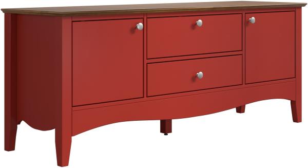 TV-Schrank >Lissabon< (BxHxT: 140x58x42 cm) in Rot/Braun - 140x58x42 (BxHxT)