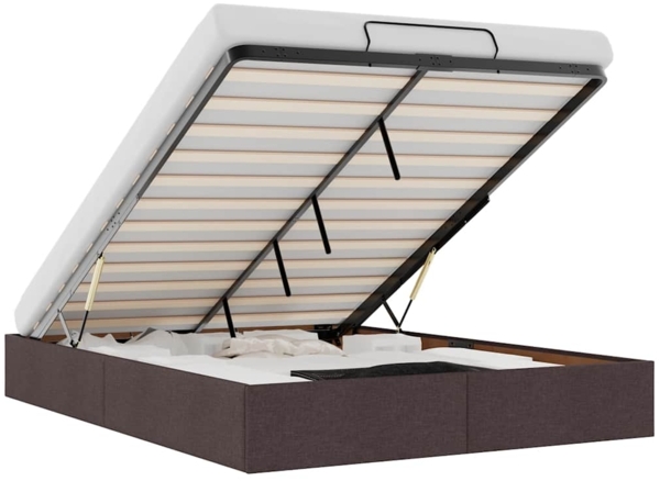 vidaXL Ottoman-Bett ohne Matratze Dunkelbraun 140x200 cm Stoff 3310885