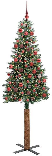vidaXL Schlanker Weihnachtsbaum mit 300 LEDs mit Ständer Grün 180 cm 3394899
