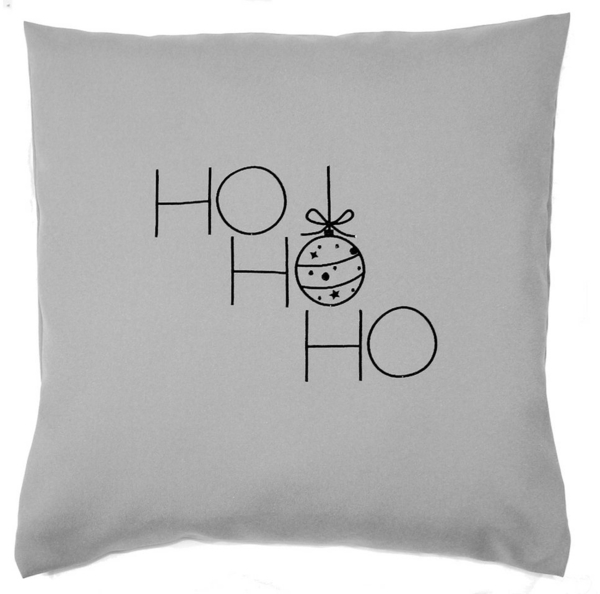 Primawela Kissenbezug Weihnachten Bezug mit Stickerei minimalistisch Christmas - HoHoHo