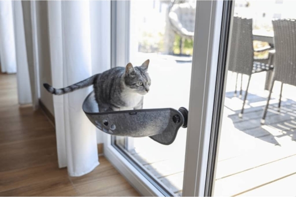 Kerbl Katzen-Sonnenliege für Fenster Filzino 70×26×26 cm Grau 425777 Bild 9