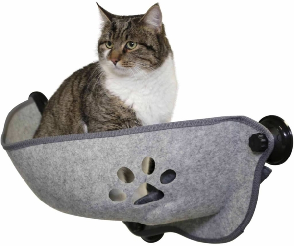 Kerbl Katzen-Sonnenliege für Fenster Filzino 70×26×26 cm Grau 425777 Bild 8