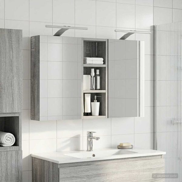 vidaXL Badezimmerschrank-Set 3 pcs 80 x 10,5 x 50 cm Holzwerkstoff 3403661