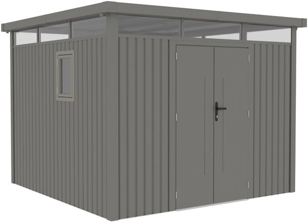 osoltus Metall Gerätehaus Luma D 294 x 294 x 222 cm Graualuminium Fenster