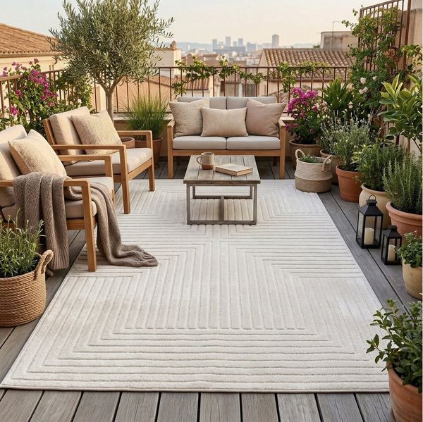Pergamon Outdoorteppich In & Outdoor Teppich Flachgewebe Classy, Rechteckig, Höhe: 6 mm