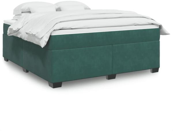 vidaXL Boxspringbett mit Matratze Dunkelgrün 180x200 cm Samt 3285302