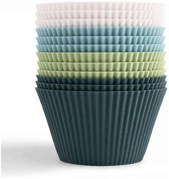TUWENA Silikonform Cupcake-Formen, Backformen aus Silikon Muffinform Silikonformen, (12-tlg), Antihaftwirkung