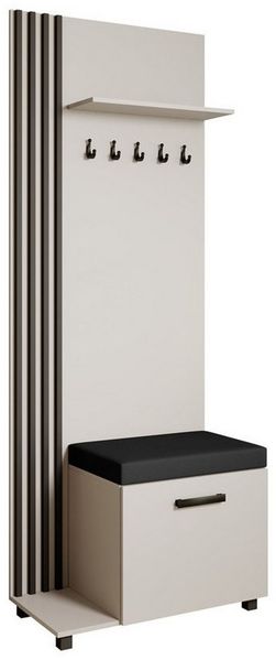 Beautysofa Garderobenschrank Garderobenschrank mit Aufhängern LIVIA (Mit eleganten Kleiderbügeln) mit Verschließbarer Schuhschrank